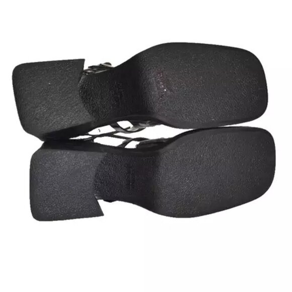 $475 Justine Clenquet Jennie Mary Jane Pump SILVER PLATFORM LEATHER 40 (DB37) - Picture 5 of 7